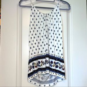 Old Navy Flower Print Scoop Neck Medium Tank Top